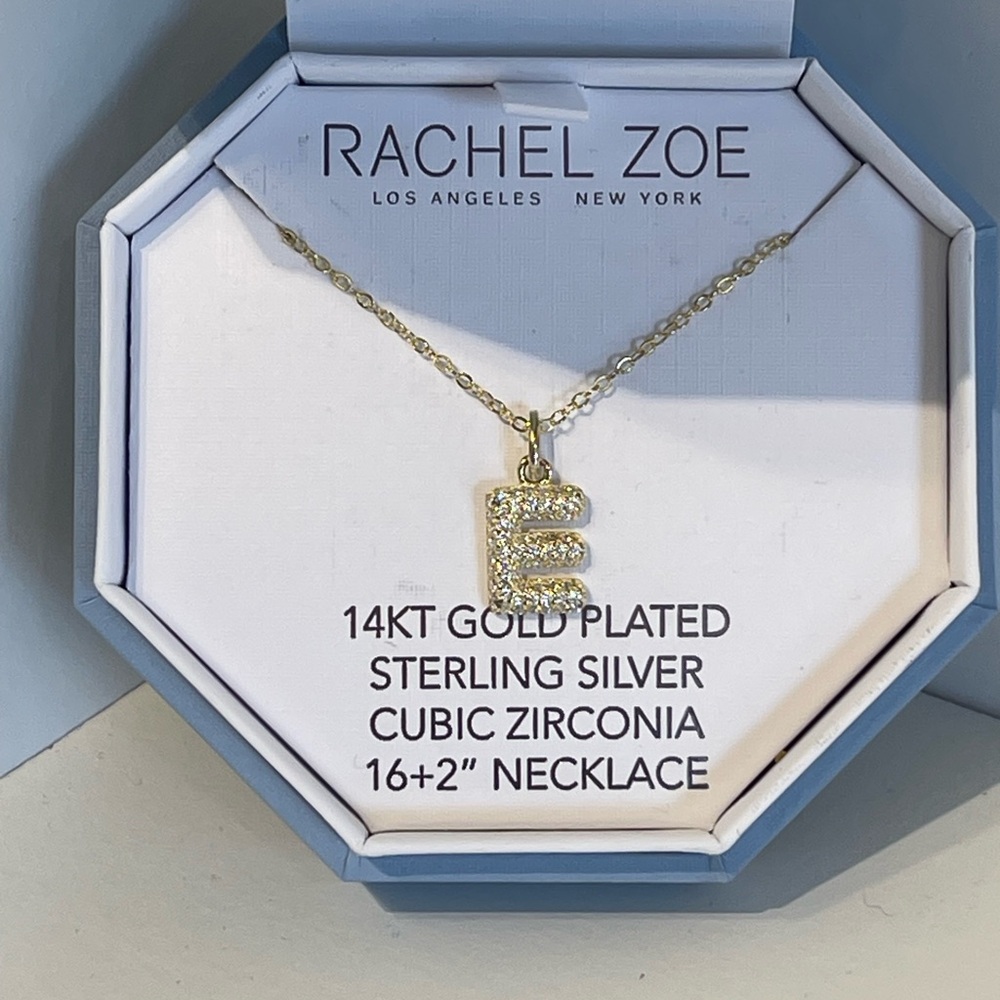 Rachel Zoe Gold and Silver Initial “E” Necklace